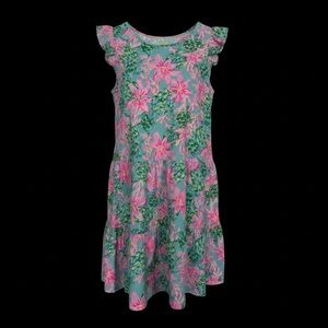 EUC Lilly Pulitzer Pink and Green Floral Kids Dress